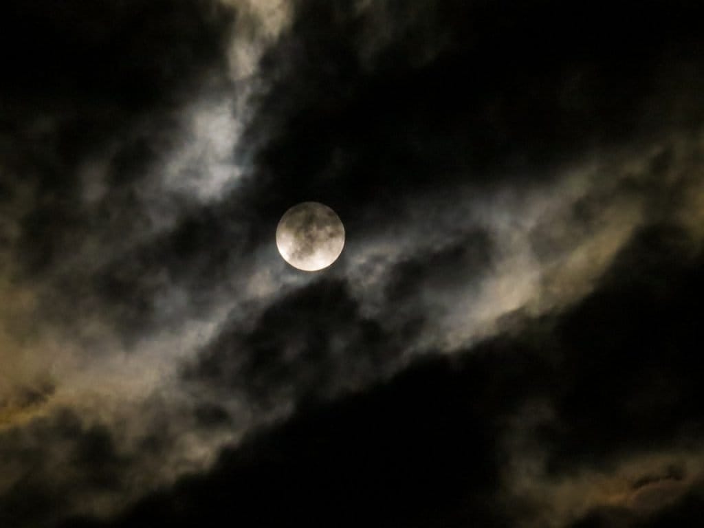 full moon clouds