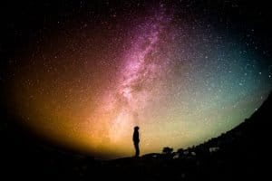 man looking stars