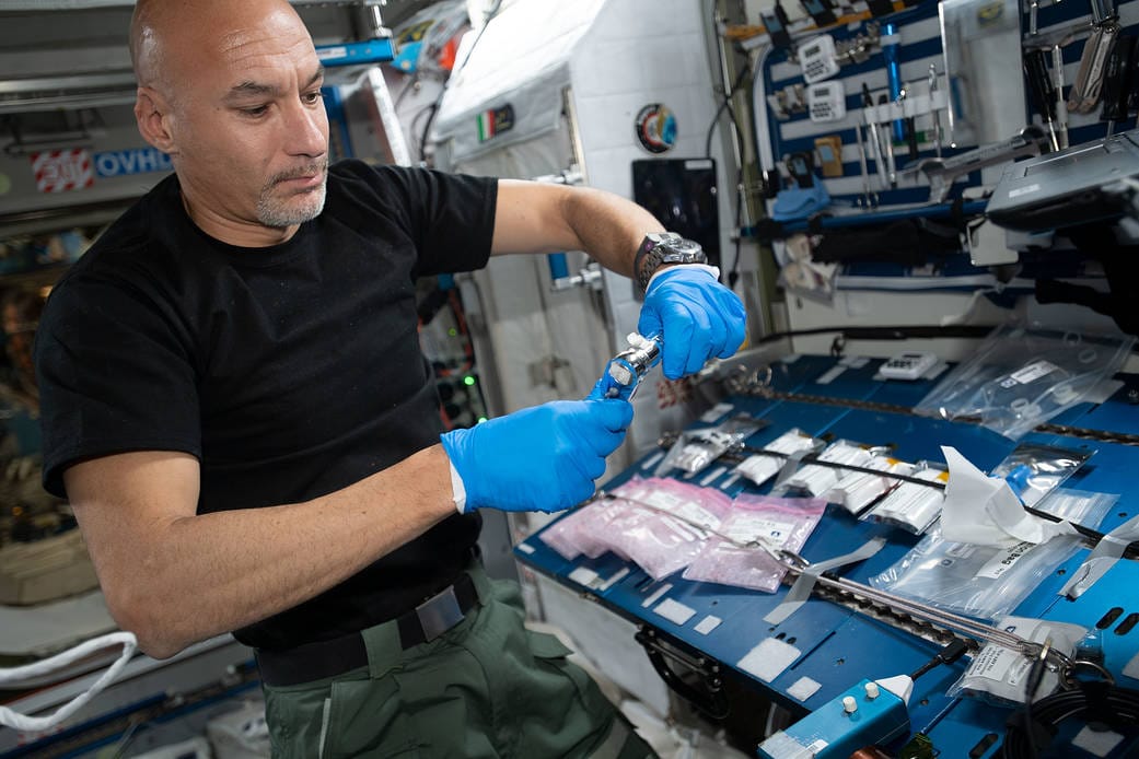 parmitano experiments on ISS