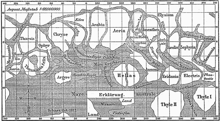 mars map schiaparelli 1888